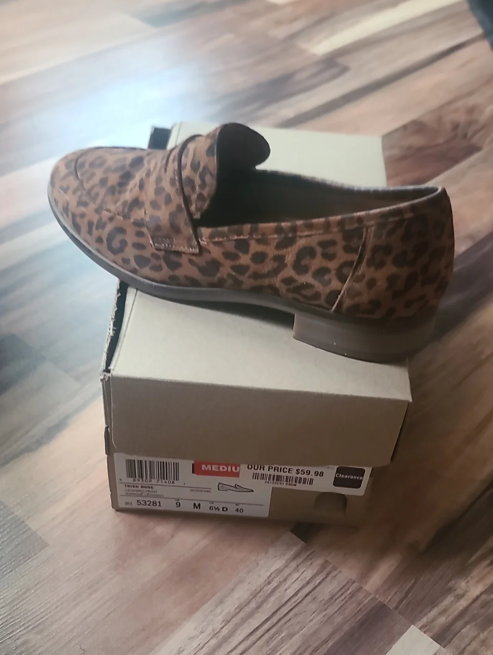Clarks Leopard Print Slip-On Loafer - Brown
